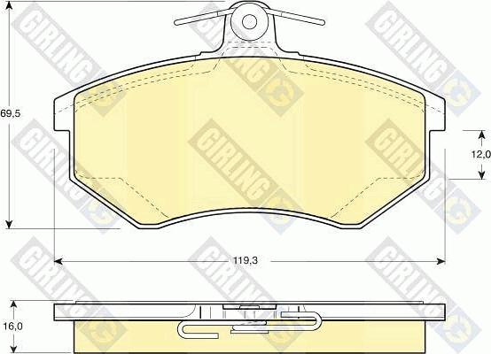 Girling 6110481 - Гальмівні колодки, дискові гальма avtolavka.club