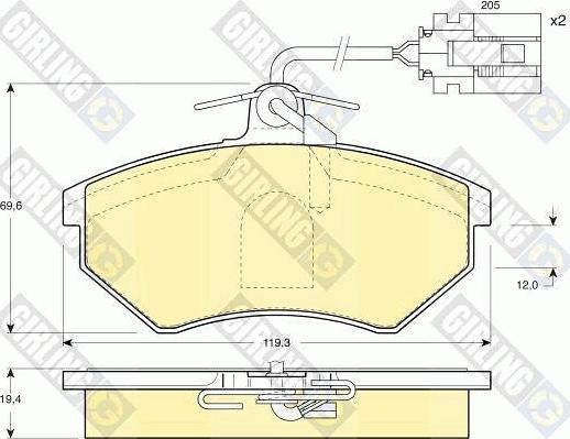 Girling 6110571 - Гальмівні колодки, дискові гальма avtolavka.club