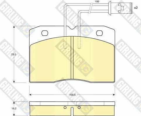 Girling 6111529 - Гальмівні колодки, дискові гальма avtolavka.club