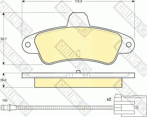 Girling 6111123 - Гальмівні колодки, дискові гальма avtolavka.club