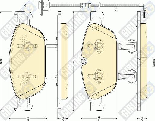 Girling 6118972 - Гальмівні колодки, дискові гальма avtolavka.club