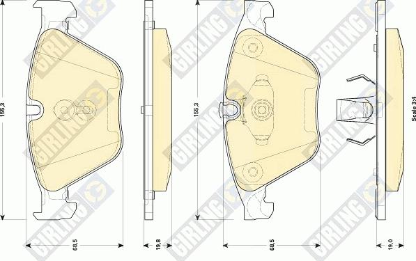 Girling 6118542 - Гальмівні колодки, дискові гальма avtolavka.club