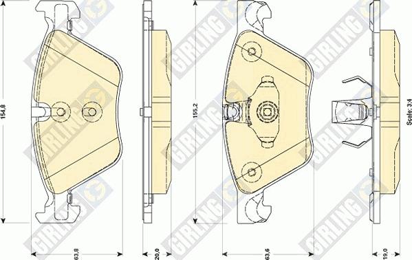 Girling 6118822 - Гальмівні колодки, дискові гальма avtolavka.club