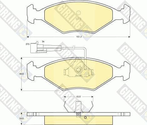 Girling 6113472 - Гальмівні колодки, дискові гальма avtolavka.club