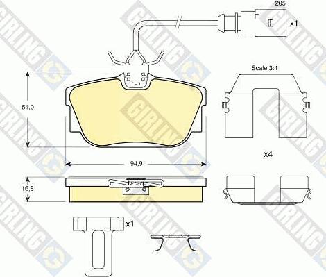 Girling 6113691 - Гальмівні колодки, дискові гальма avtolavka.club