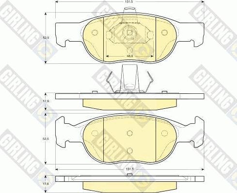 Girling 6113822 - Гальмівні колодки, дискові гальма avtolavka.club