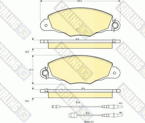 Girling 6113364 - Гальмівні колодки, дискові гальма avtolavka.club