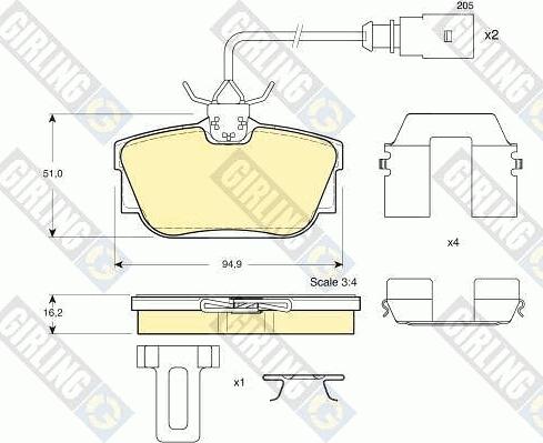 Girling 6113261 - Гальмівні колодки, дискові гальма avtolavka.club