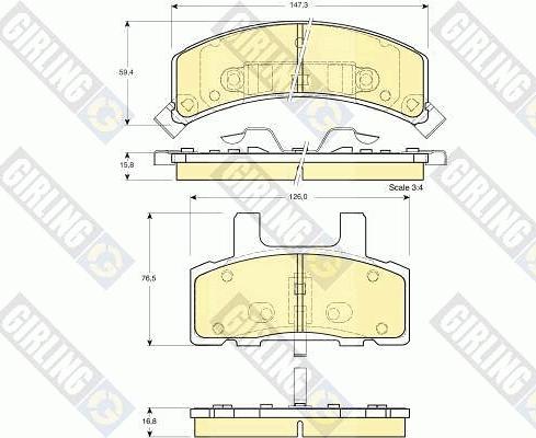 Girling 6112733 - Гальмівні колодки, дискові гальма avtolavka.club