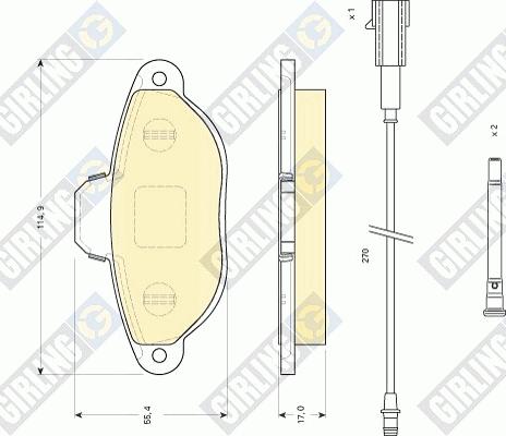 Girling 6117453 - Гальмівні колодки, дискові гальма avtolavka.club