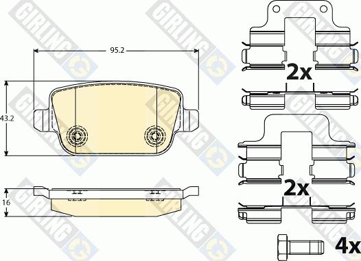 Girling 6117091 - Гальмівні колодки, дискові гальма avtolavka.club