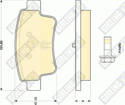 Girling 6117144 - Гальмівні колодки, дискові гальма avtolavka.club