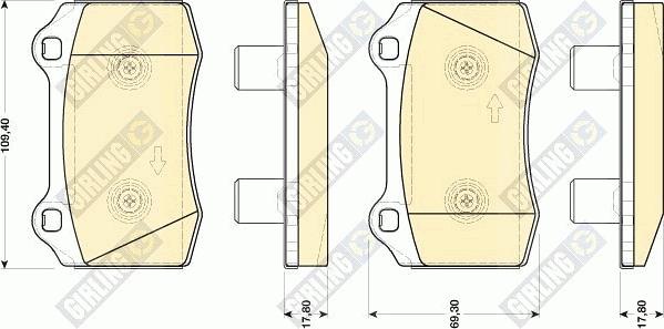 Girling 6117739 - Гальмівні колодки, дискові гальма avtolavka.club