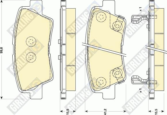 Girling 6134959 - Гальмівні колодки, дискові гальма avtolavka.club