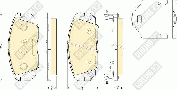 Girling 6134099 - Гальмівні колодки, дискові гальма avtolavka.club