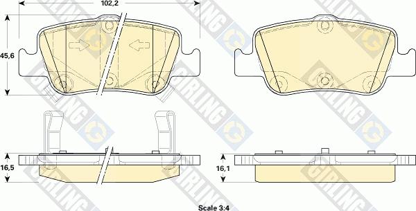 Girling 6134804 - Гальмівні колодки, дискові гальма avtolavka.club