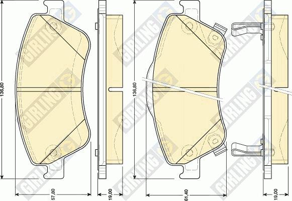 Girling 6134814 - Гальмівні колодки, дискові гальма avtolavka.club