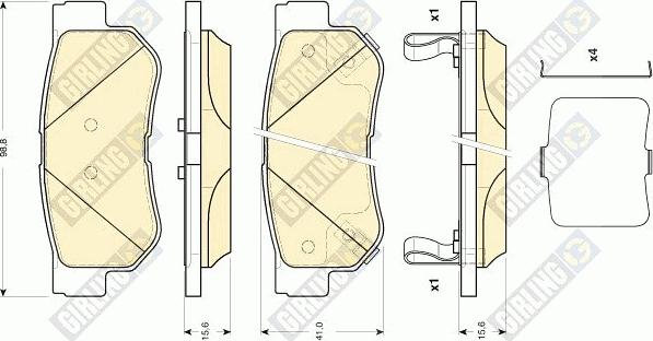 Girling 6134329 - Гальмівні колодки, дискові гальма avtolavka.club