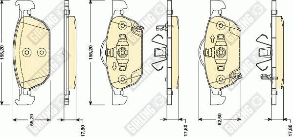 Girling 6134762 - Гальмівні колодки, дискові гальма avtolavka.club