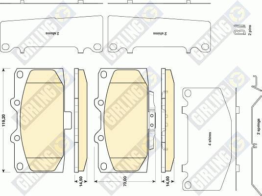 Girling 6134709 - Гальмівні колодки, дискові гальма avtolavka.club