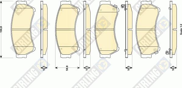 Girling 6135019 - Гальмівні колодки, дискові гальма avtolavka.club