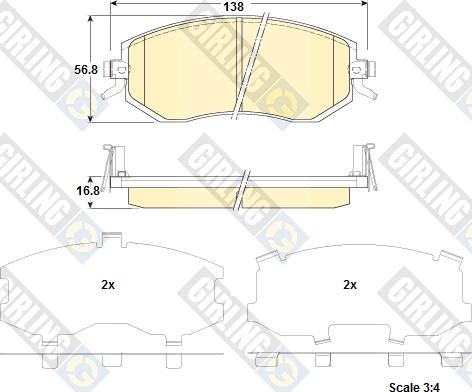 Girling 6135199 - Гальмівні колодки, дискові гальма avtolavka.club