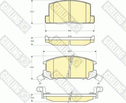 Girling 6130589 - Гальмівні колодки, дискові гальма avtolavka.club