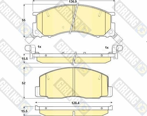 Girling 6130869 - Гальмівні колодки, дискові гальма avtolavka.club