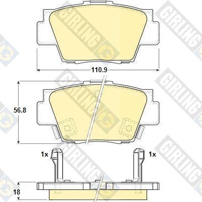 Girling 6130399 - Гальмівні колодки, дискові гальма avtolavka.club