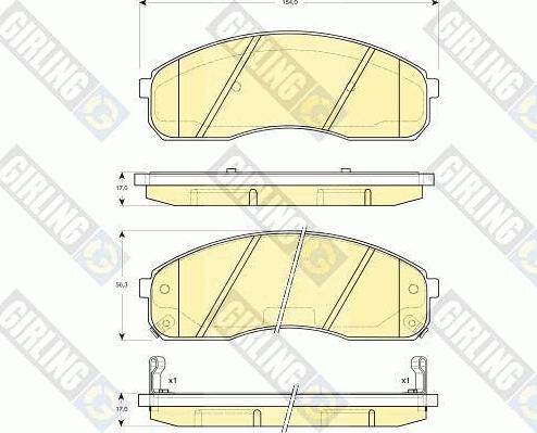 Girling 6133019 - Гальмівні колодки, дискові гальма avtolavka.club