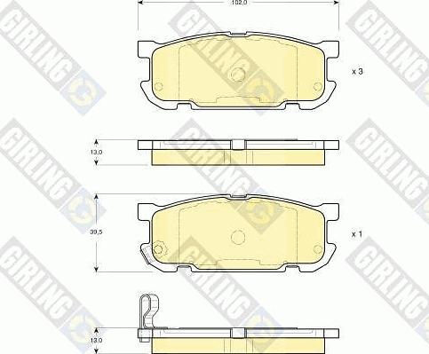 Girling 6133039 - Гальмівні колодки, дискові гальма avtolavka.club