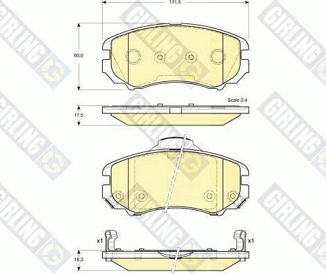 Girling 6133869 - Гальмівні колодки, дискові гальма avtolavka.club