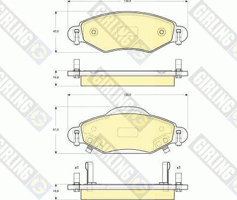 Girling 6133244 - Гальмівні колодки, дискові гальма avtolavka.club