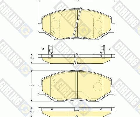 Girling 6133259 - Гальмівні колодки, дискові гальма avtolavka.club