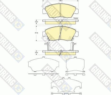 Girling 6133759 - Гальмівні колодки, дискові гальма avtolavka.club