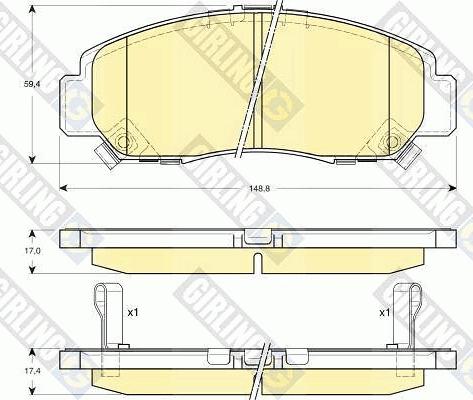 Girling 6132689 - Гальмівні колодки, дискові гальма avtolavka.club