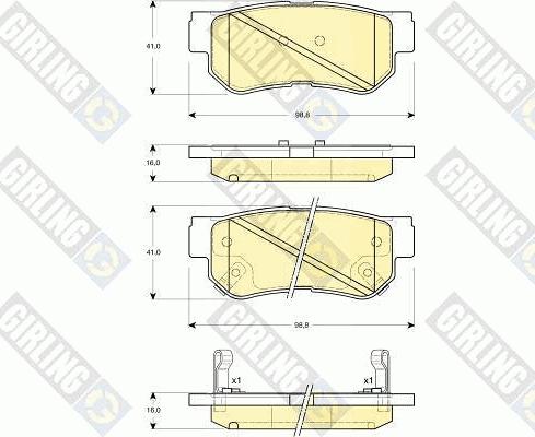 Girling 6132829 - Гальмівні колодки, дискові гальма avtolavka.club