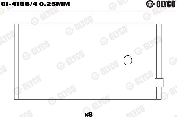 Glyco 01-4166/4 0.25mm - Шатуни підшипник avtolavka.club