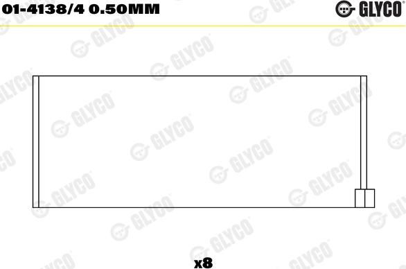 Glyco 01-4138/4 0.50mm - Шатуни підшипник avtolavka.club