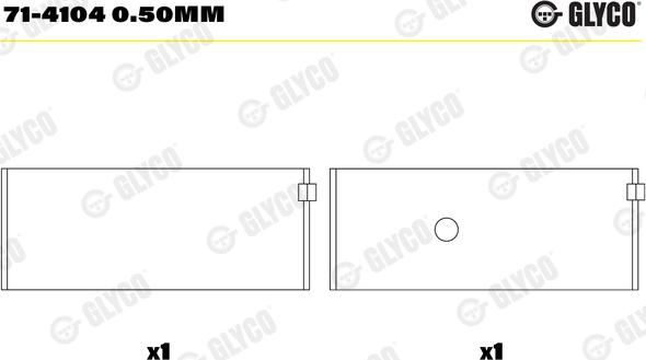 Glyco 71-4104 0.50mm - Шатуни підшипник avtolavka.club