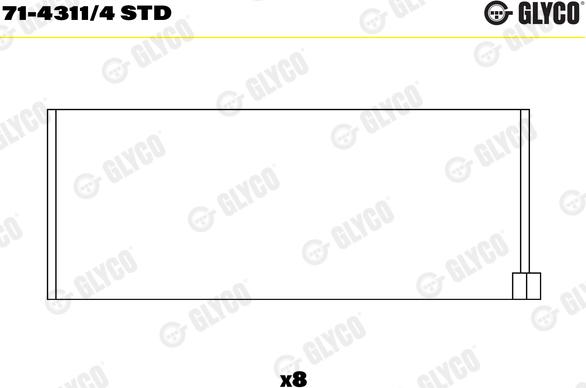 Glyco 71-4311/4 STD - Шатуни підшипник avtolavka.club