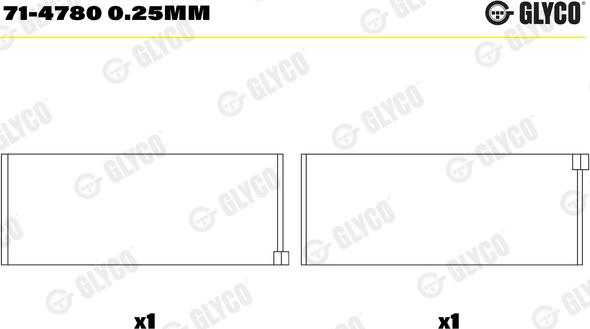 Glyco 71-4780 0.25MM - Шатуни підшипник avtolavka.club