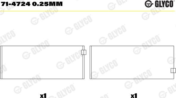 Glyco 71-4724 0.25MM - Шатуни підшипник avtolavka.club