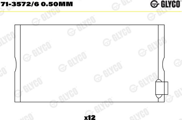 Glyco 71-3572/6 0.50mm - Шатуни підшипник avtolavka.club