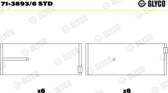 Glyco 71-3893/6 STD - Шатуни підшипник avtolavka.club