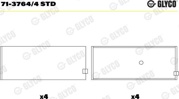 Glyco 71-3764/4 STD - Шатуни підшипник avtolavka.club