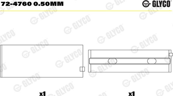 Glyco 72-4760 0.50mm - Підшипник коленвала avtolavka.club