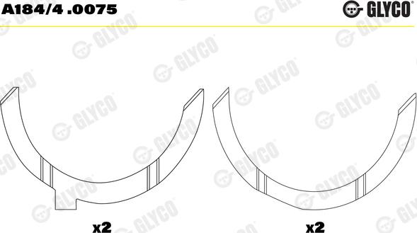 Glyco A184/4 .0075 - Дистанційна шайба, колінчастий вал avtolavka.club