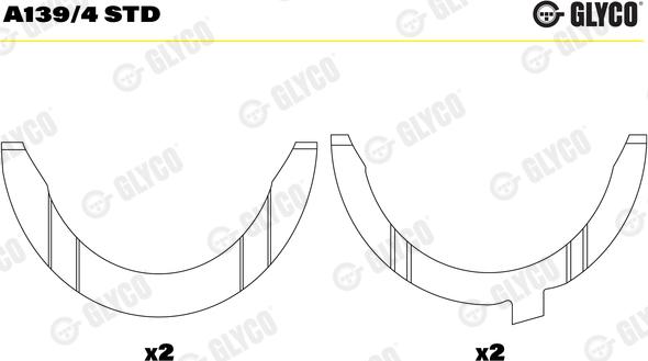 Glyco A139/4 STD - Дистанційна шайба, колінчастий вал avtolavka.club