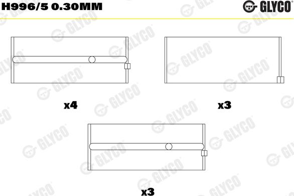 Glyco H996/5 0.30mm - Підшипник коленвала avtolavka.club